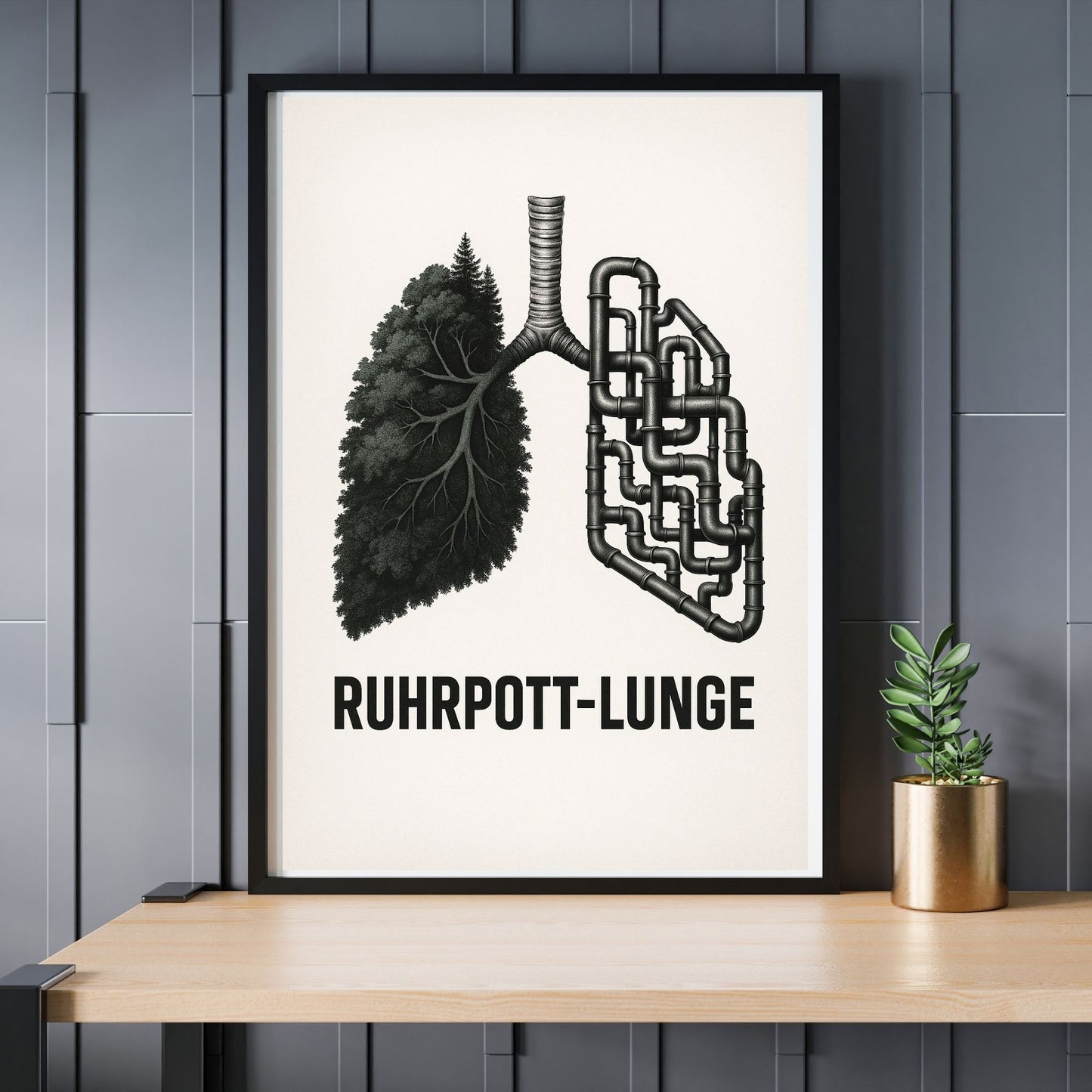 Ruhrpott-Lunge – Poster mit Industrie- & Naturmotiv