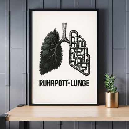 Ruhrpott-Lunge – Poster mit Industrie- & Naturmotiv