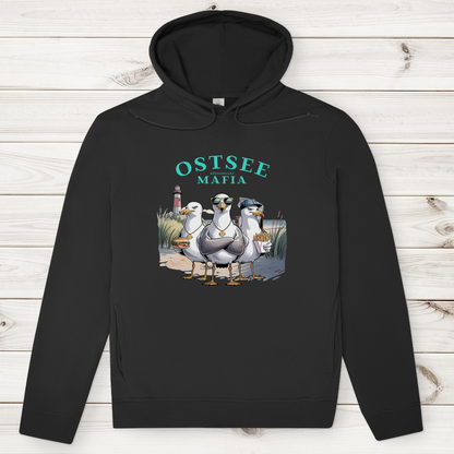 Ostsee Mafia Herren Bio Hoodie mit Möwen-Comic und Leuchtturm