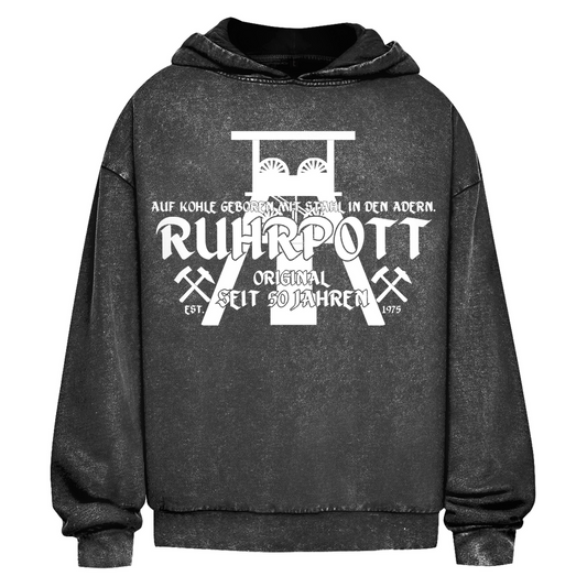 Oversize Washed Hoodie Ruhrpott Original personalisiert Geburtstag