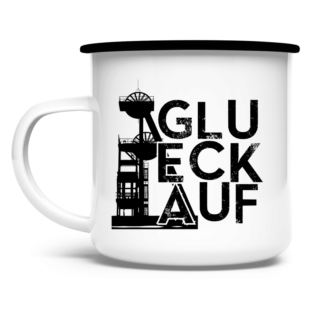 Emaille Tasse Glück Auf