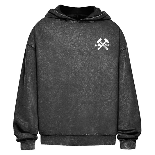 Oversize Washed Hoodie Glück auf
