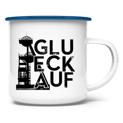 Emaille Tasse Glück Auf