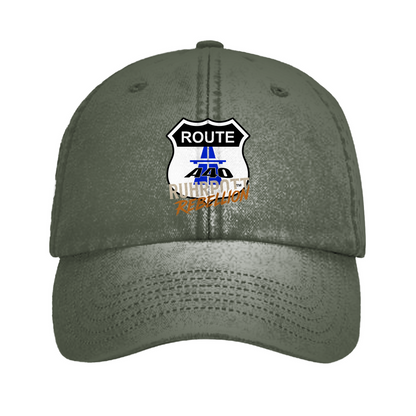 Vintage Cap Route A40 Ruhrpott Rebellion in Olive mit Autobahn-Logo