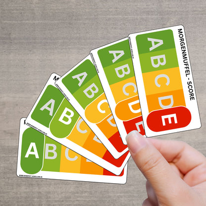 Morgenmuffel Score Sticker Set – Lustige PNG Aufkleber – 5 Designs – Personal & Commercial Lizenz