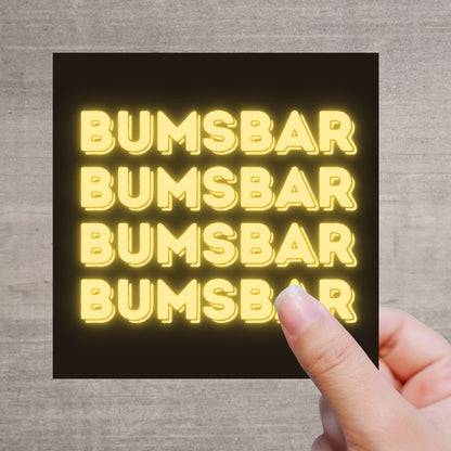 BUMSBAR Neon-Sticker – lustiger Partyaufkleber für Männer, Ballermann & Junggesellenabschied