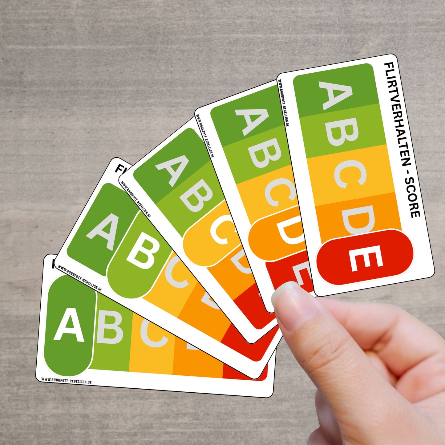 Flirtverhalten Score Sticker Set – Lustige Aufkleber als PNG – 5 Designs – Personal & Commercial Lizenz
