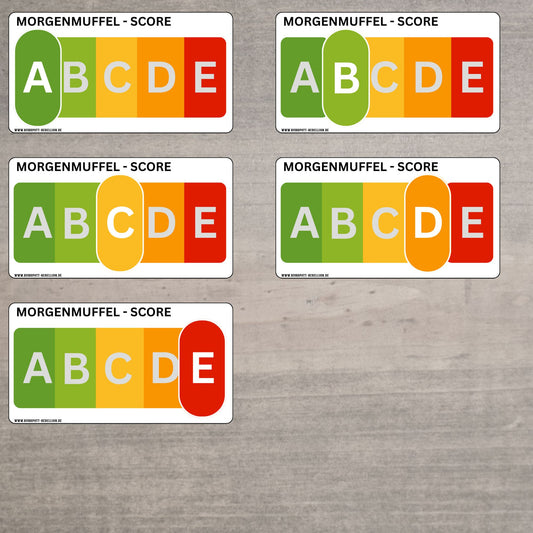 Morgenmuffel Score Sticker Set – Lustige PNG Aufkleber – 5 Designs – Personal & Commercial Lizenz