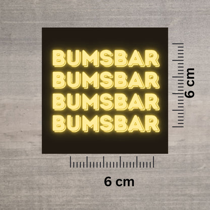 BUMSBAR Sticker – 6x6 cm Neon-Partyaufkleber