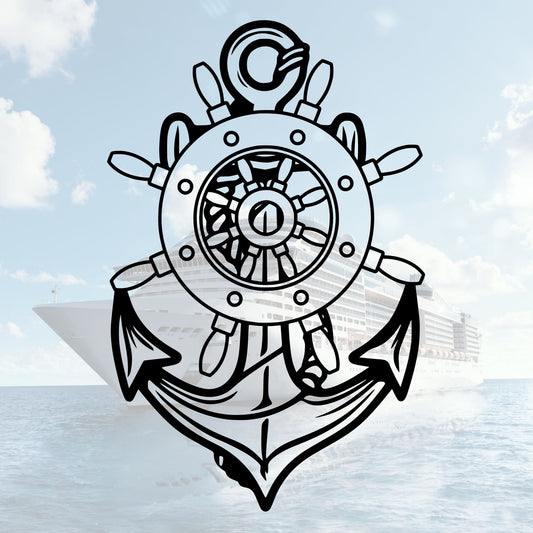 Anker Steuerrad SVG Datei maritimes Symbol