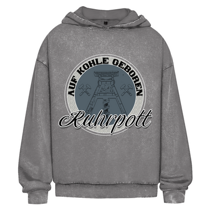 Oversize Washed Hoodie Ruhrpott Auf Kohle geboren