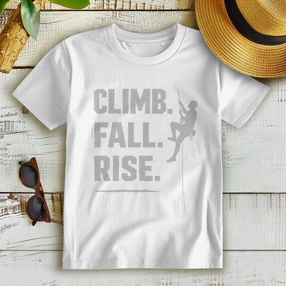 Damen Premium Bio T-Shirt Climb Fall Rise