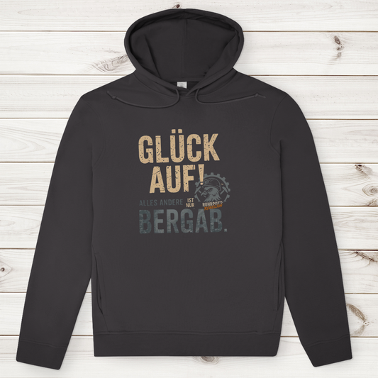 Herren Premium Bio Hoodie Glück Auf! Alles andere ist Bergab