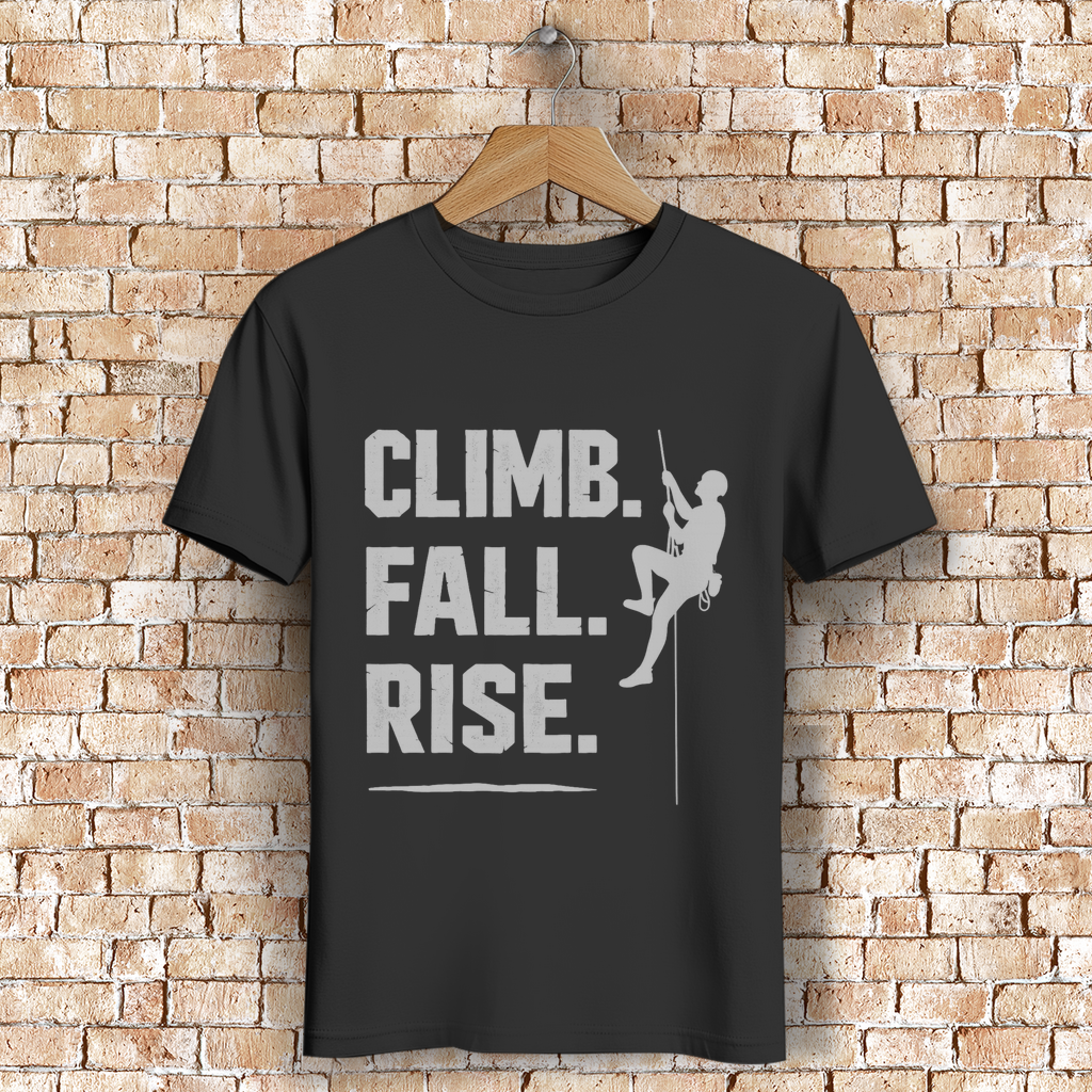 Mutrail Herren Premium Bio T-Shirt Climb Fall Rise