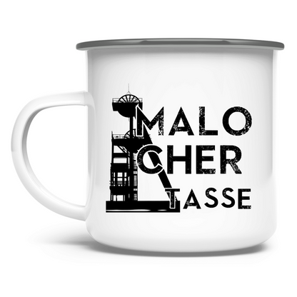 Emaille Tasse Malochertasse