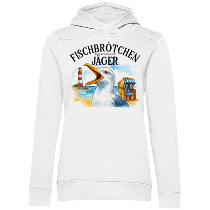 Damen Premium Bio Hoodie Fischbrötchen Jäger