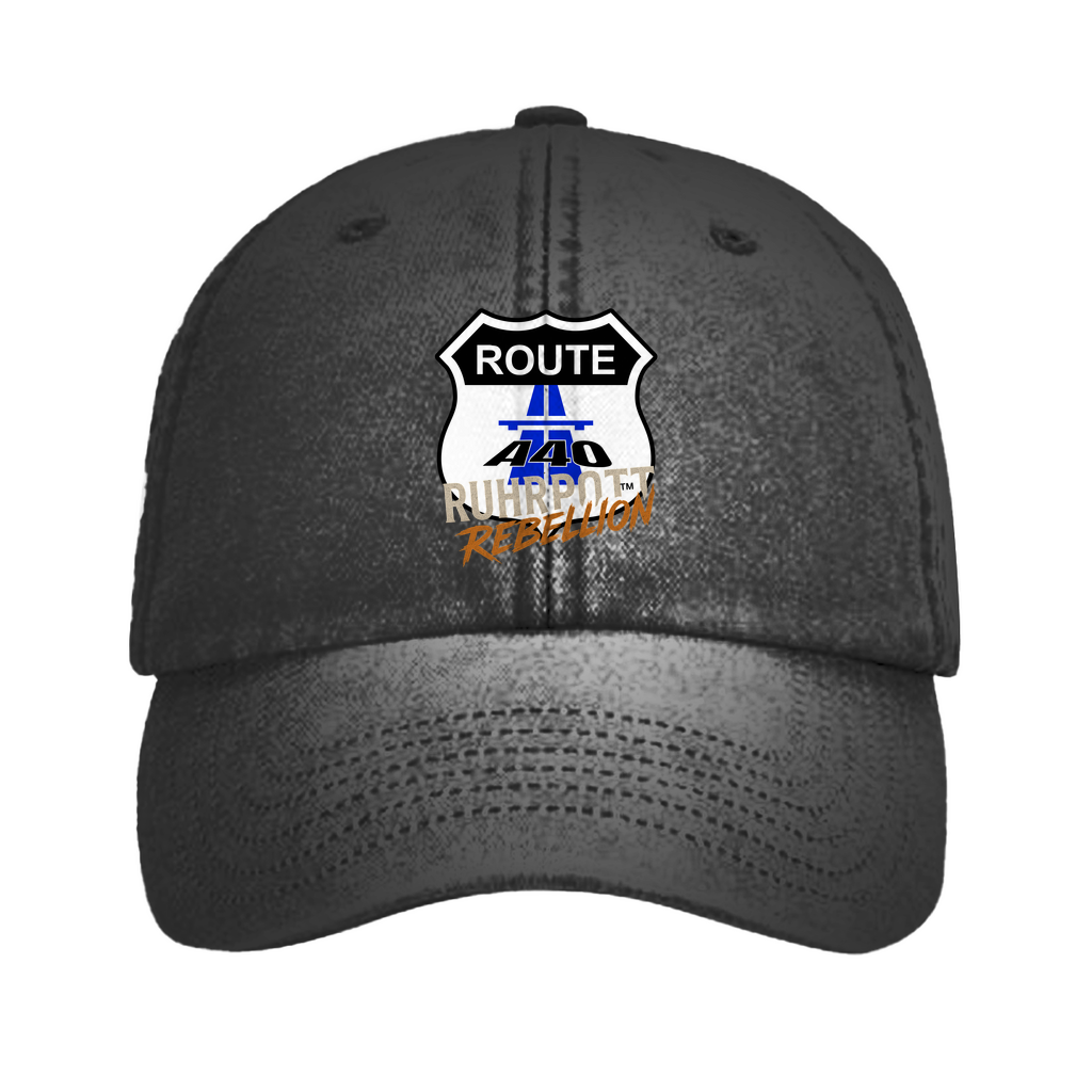 Vintage Denim Cap mit Route A40 Ruhrpott Rebellion Design

