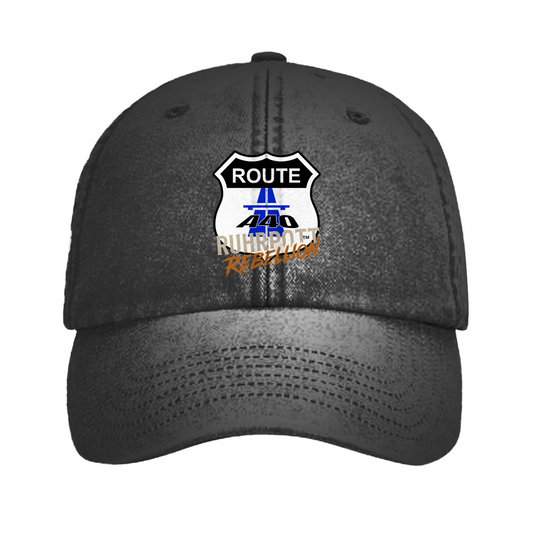 Vintage Denim Cap mit Route A40 Ruhrpott Rebellion Design

