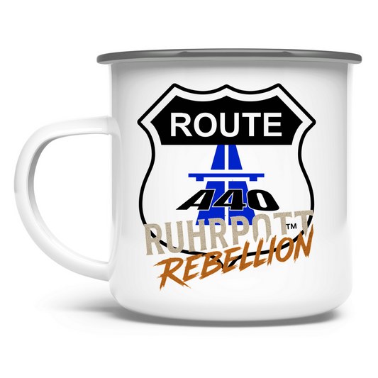 Emaille-Tasse Route A40 Ruhrpott Rebellion