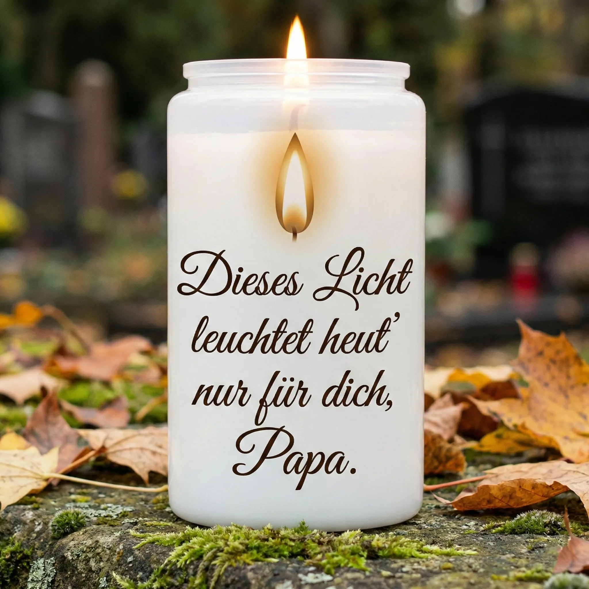 Grabkerze Aufkleber Papa | Dieses Licht leuchtet nur für dich